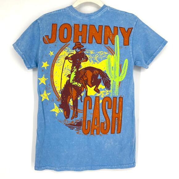 Officially Licensed Johnny Cash T-Shirt Blue Small Cotton NWOT - Picture 7 of 7